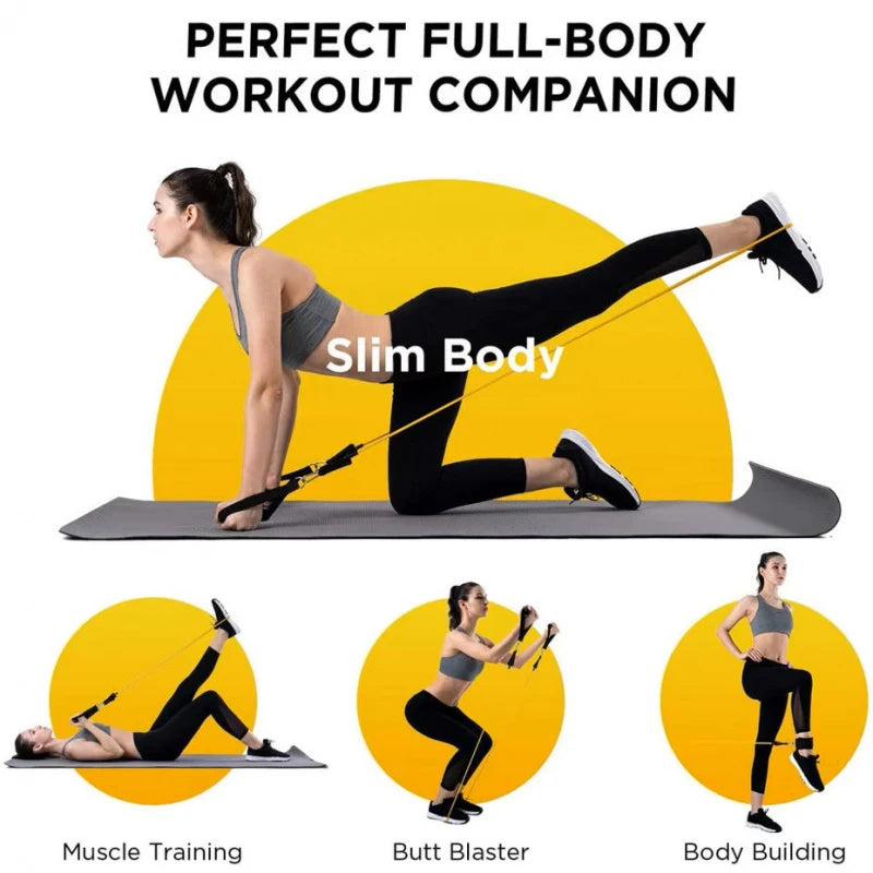 Hot New Fitness Resistance Belt Set Yoga 5-Tube Fitness Belt Home Fitness Belt Door Anchor Handle Ankle Belt Fitness Equipment ﻿