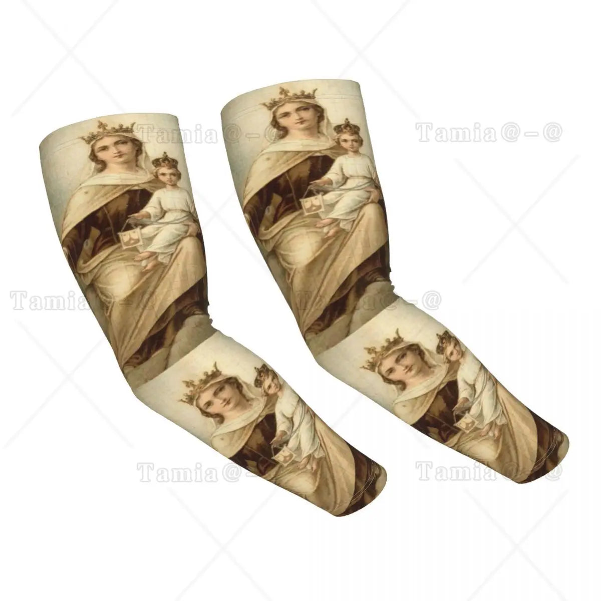 Our Lady Of Guadalupe Cooling Arm Sleeves for Men Women Catholic Virgin Mary Sports Running Tattoo Cover Up