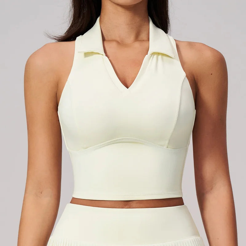 Women's Golf Wear Women's Sleeveless Collared Shirt POLO Short Sleeve Outdoor Quick Dry Slim Fit Sexy Outfit Running Sportswear