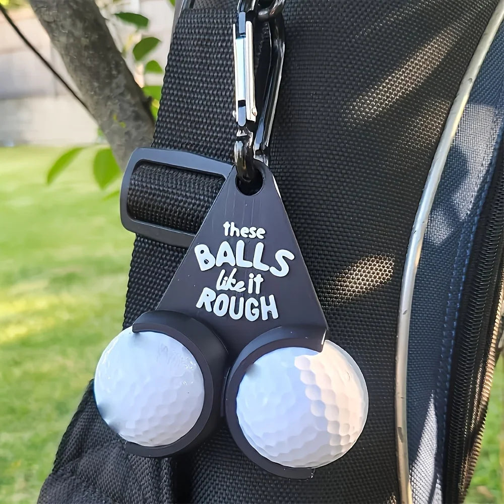 Golf Ball Holder Carabiner/Buckle Ring Options Metal Plastic Parody Tee Rack Gag Gift for Golfers Bag Accessories Novelty Design
