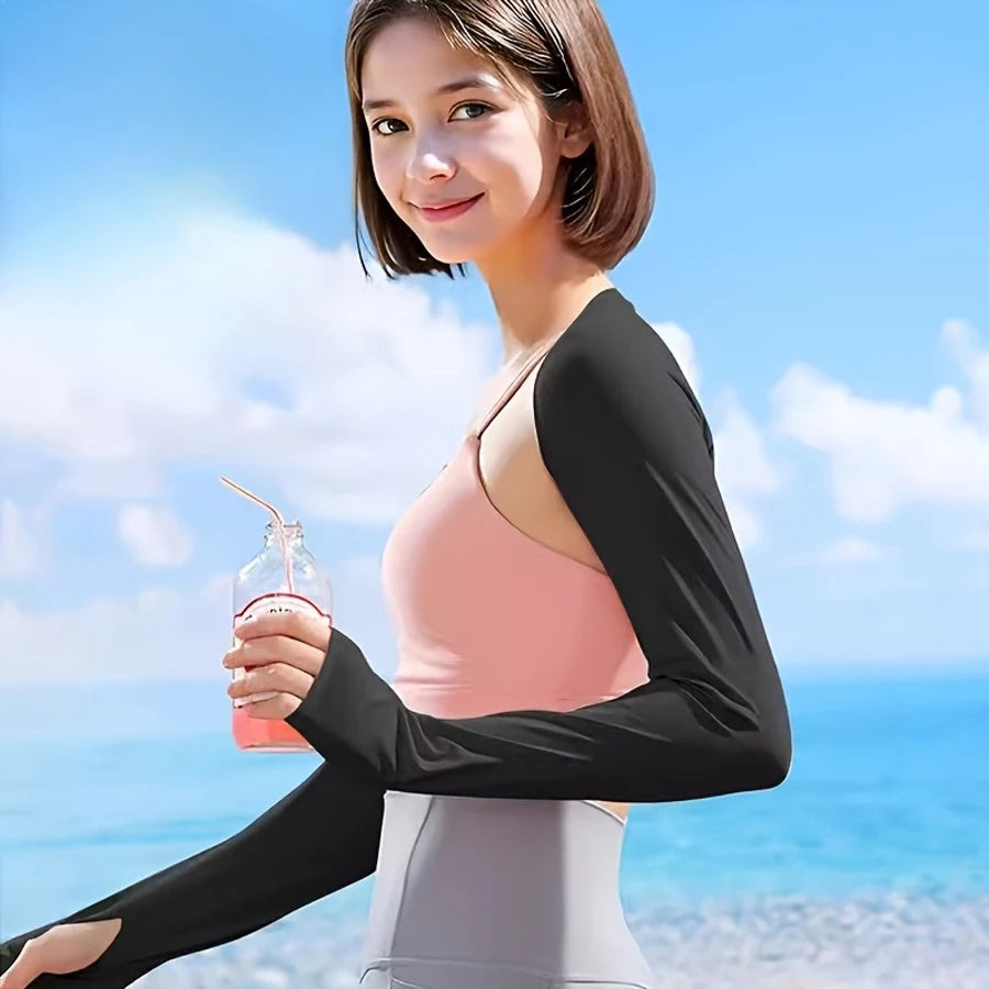 OutdoorEssentials Arm Sleeves for Women - Golf UV Shawl with Sleeves - Workout Shrug Bolero - Arm Tights for Sun Protection
