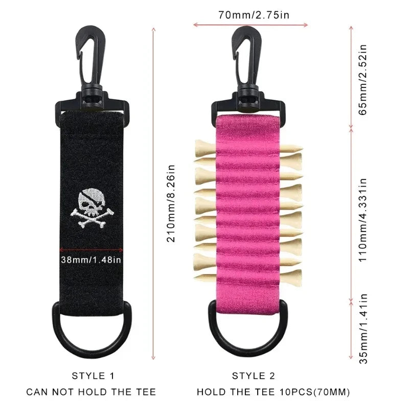 1/2/3pcs Colorful Golf Hang Gloves Magic Tape Double Sided Golfs Tee Holder Clip Outdoor Portable Hanging Golf Tees Accessories