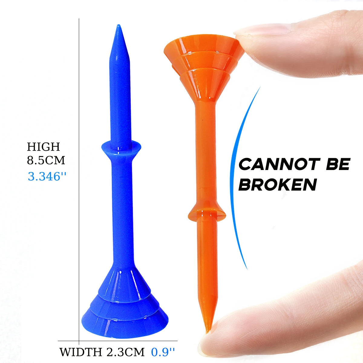 Golf accessories 50 Pcs Golf Tees Plastic 3 1/4 83mm Unbreakable Upgrade Reusable Big Cup Reduce Friction Side Spin Bulk