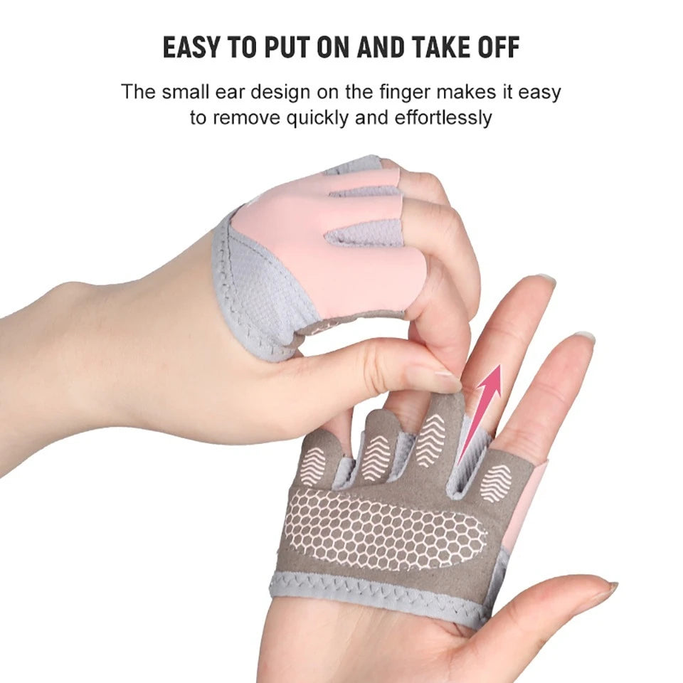 GETINFIT Yoga Fitness Gloves Half Finger Gym Training Anti-slip Workout Gloves Sport Hand Protection Thin Breathable Anti-callus