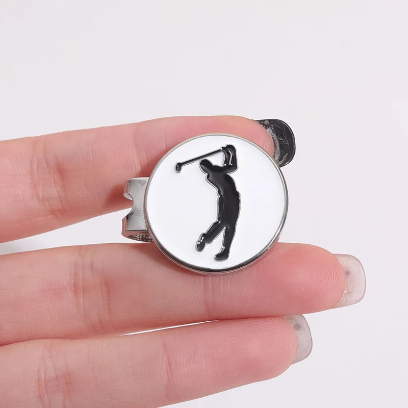 Golf Player Pattern Decorative Clips Golf Ball Marker with Magnetic Golf Hat Clip Jewelry Accessories Gift Golf Supplies