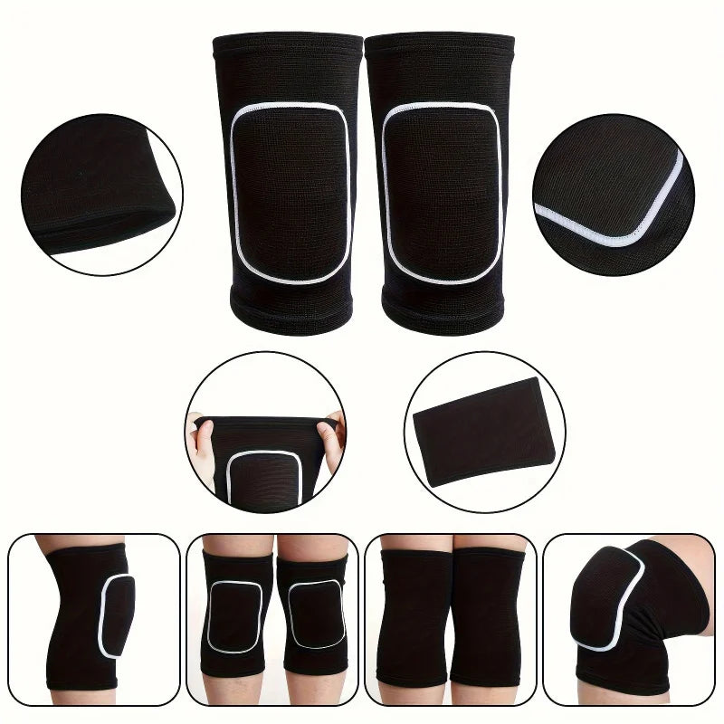 2 Pairs Volleyball Accessories, Include 1pair Volleyball Knee brace & 1pair Volleyball Arm Sleeves with Thumb Holes