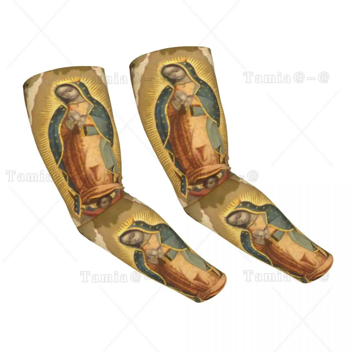 Our Lady Of Guadalupe Cooling Arm Sleeves for Men Women Catholic Virgin Mary Sports Running Tattoo Cover Up