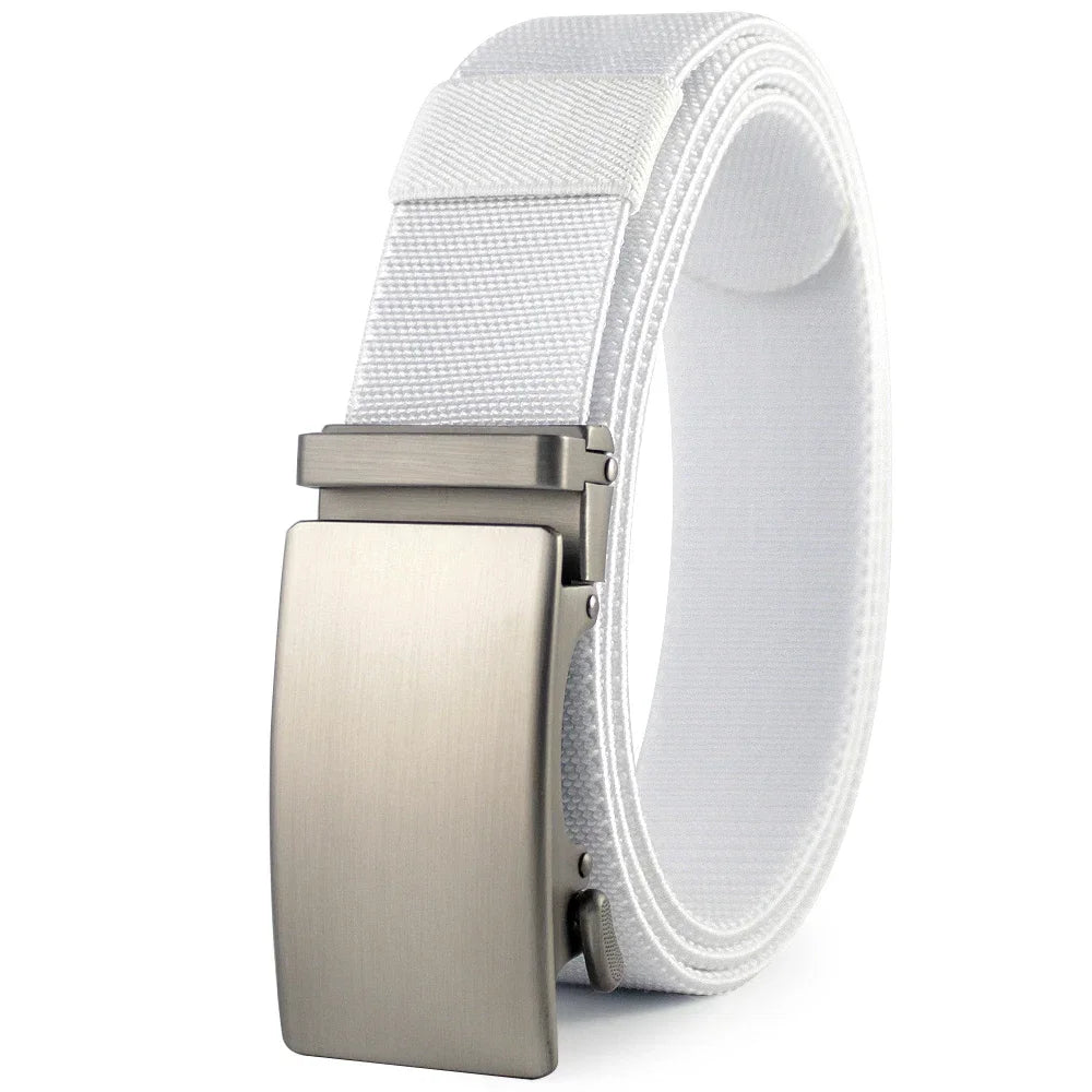 Golf Sports Elastic Belt Tactical Belt Metal Automatic Buckle Tough Stretch Nylon Men Military Belt 115-135CM Big Size Belts