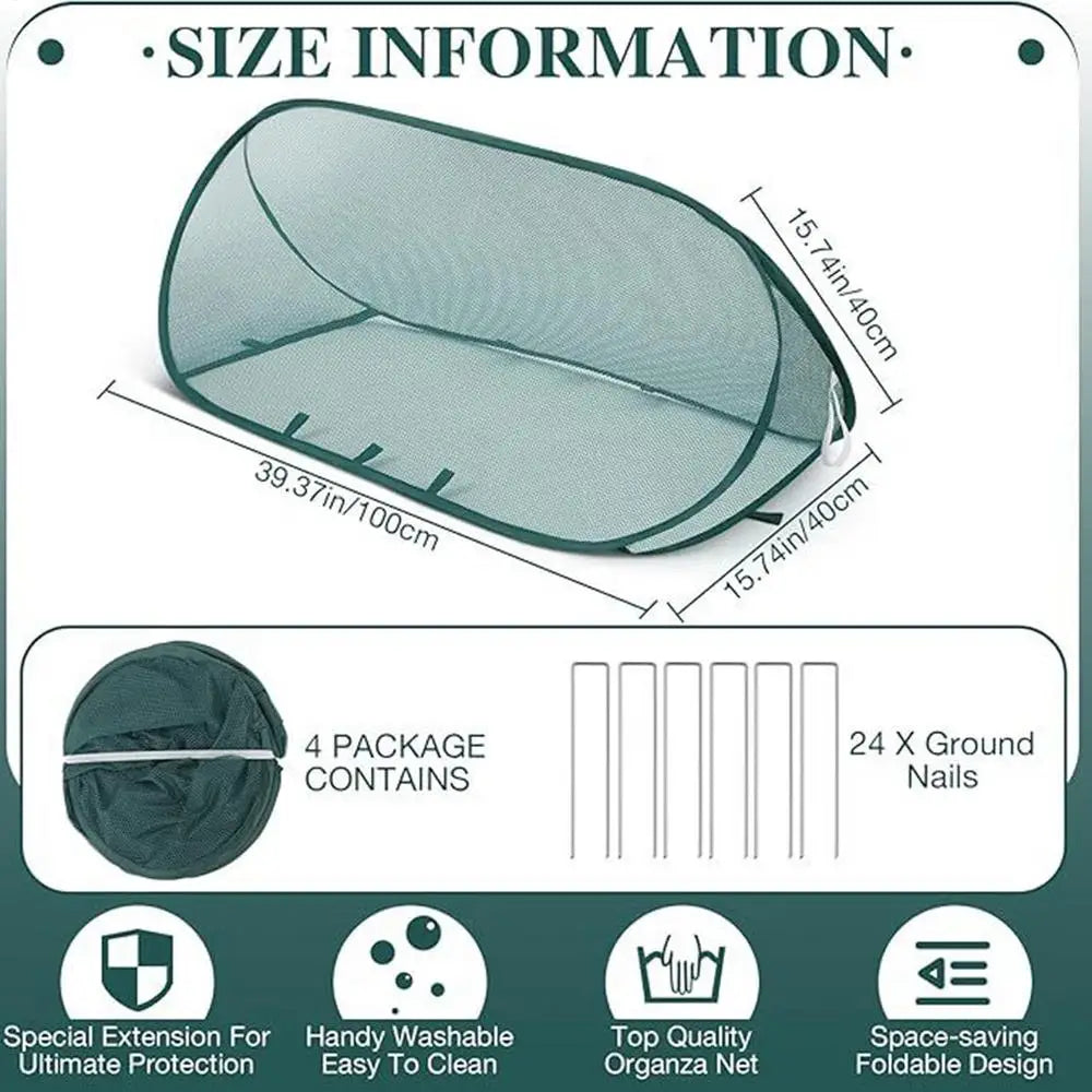 Plant Protective Cover: Automatic pop-up garden netting cover, outdoor plant protection cover, suitable for horticultural ridges