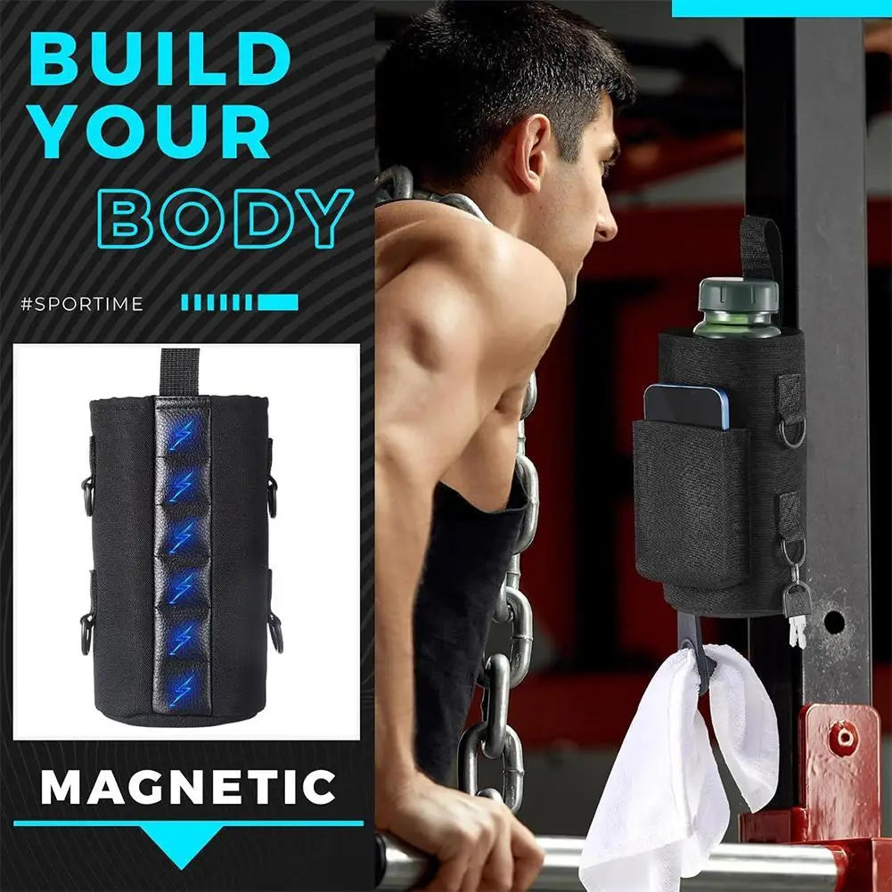 MagSafe Sports Magnetic Water Bottle Bag Gym Pouch Phone Holder Sleeve Wallet Storage for Keys Cards Fitness Yoga Accessories