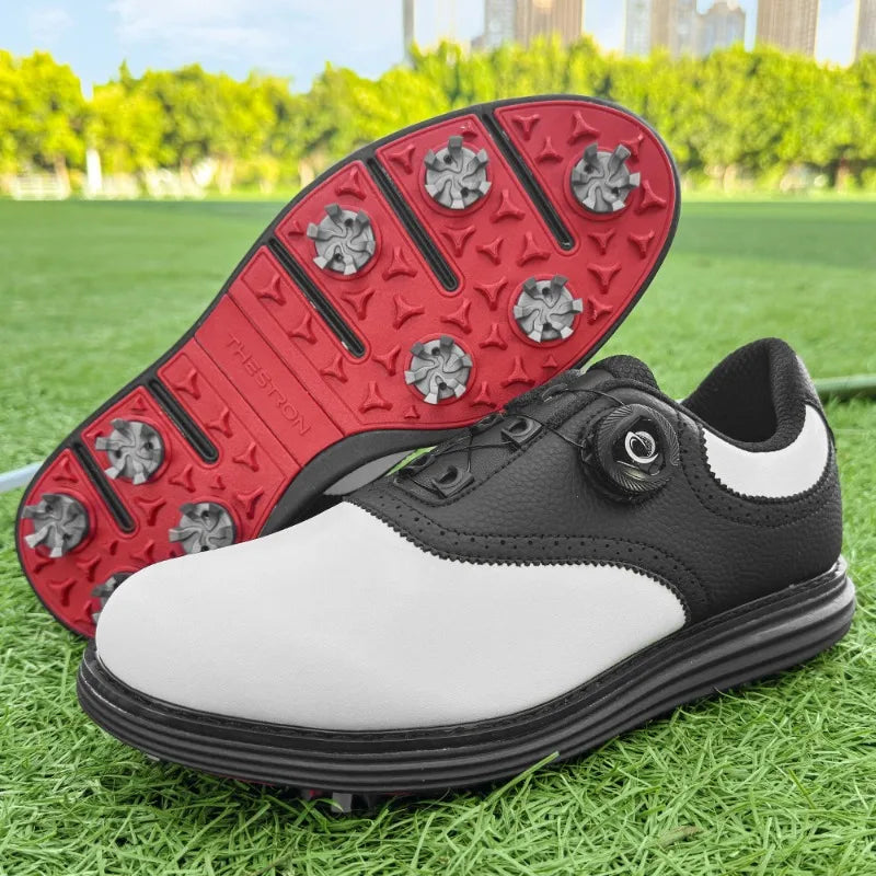 Classic Golf Shoe Youth Hard-Wearing Athletic Men Shoes outdoor lawn Men Golf Sneakers Lace Up Walking Shoes for Men