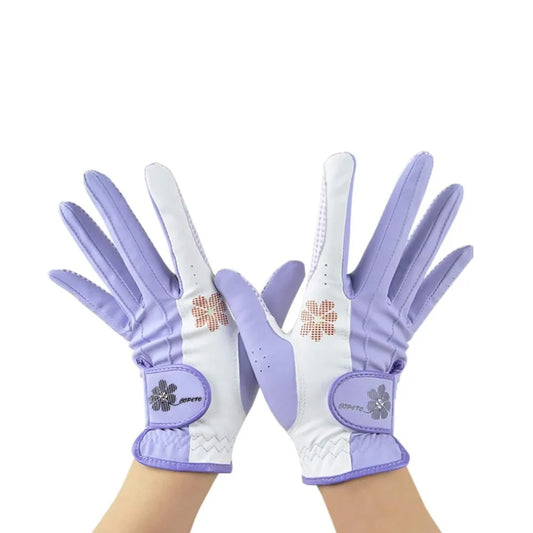 A Pair Anti-slip Golf Gloves Breathable Enhanced Grip Ladies Golf Gloves Comfortable Soft Flex Golf Accessories Gift for Golfers