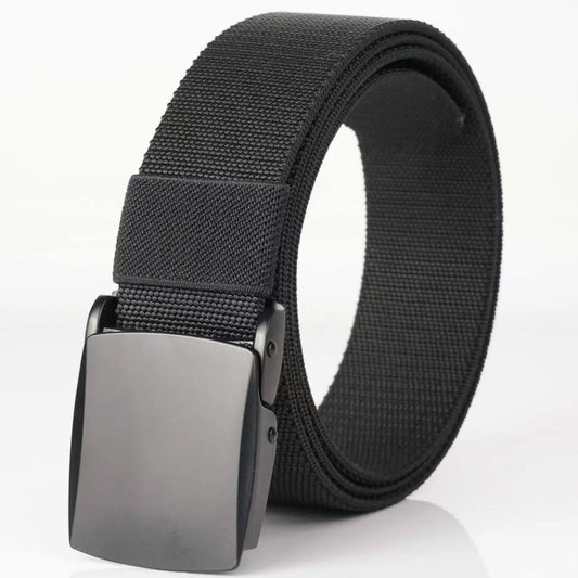 New Golf Sports Elastic Belt Fashion Belt Metal Automatic Buckle Tough Stretch Nylon Men Work belt 120CM Big Size Belts