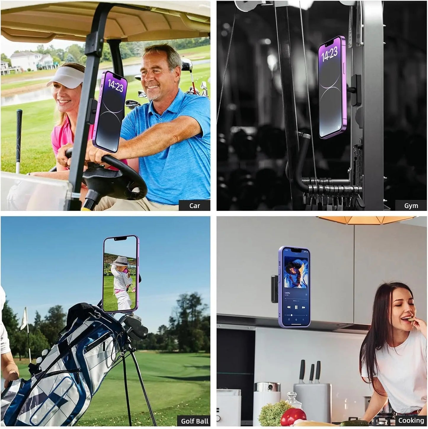Magnetic Phone Holder for Gym, Portable Magnetic Phone Mount for MagSafe iPhone 12-16 Series 360°Adjustable Gym Accessories