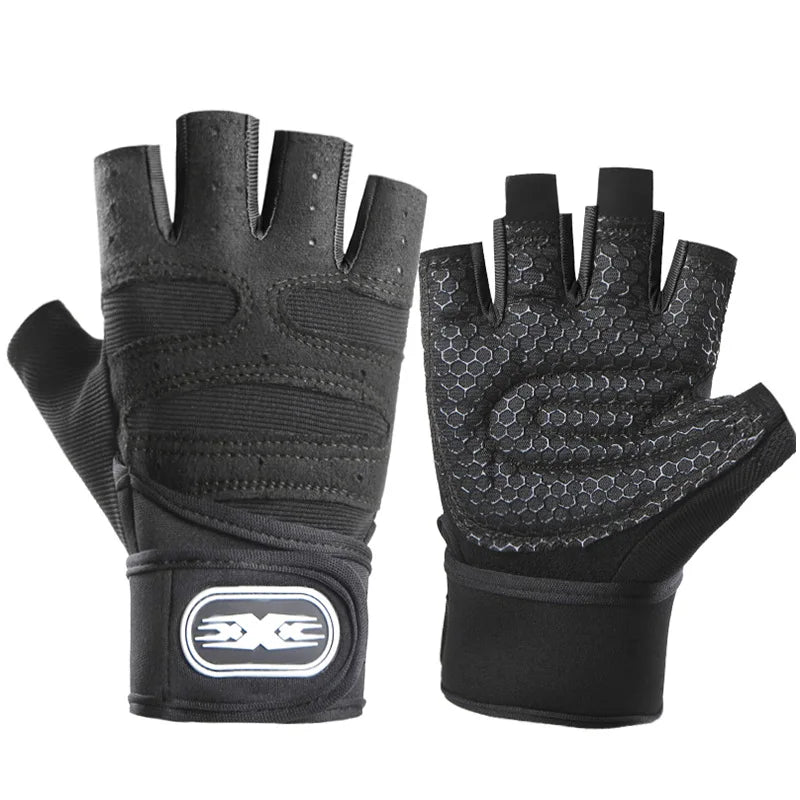 Fitness Gloves for Men Women Gym Cycling Gloves Half-Finger Hiking Training Anti-Slip Wrist Protection Weightlifting Gloves
