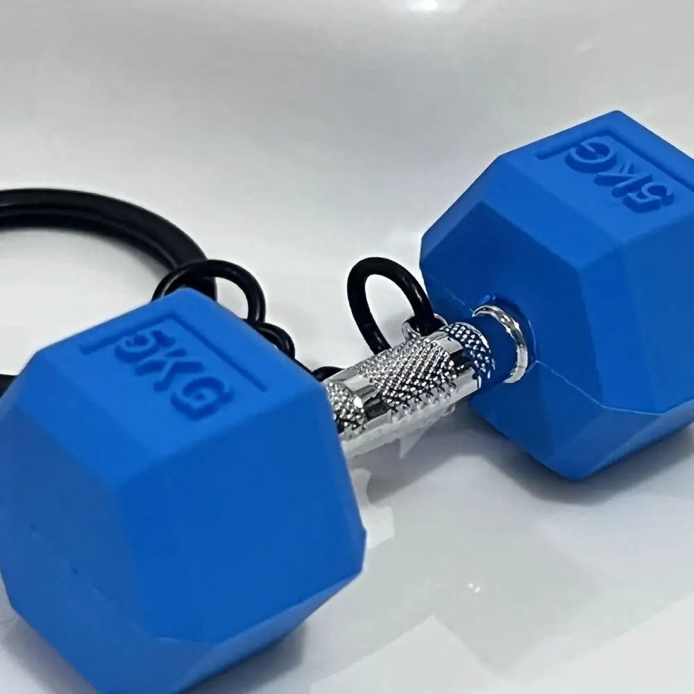 Fitness Equipment Dumbbell Keychain PVC Alloy Bag Charm Sports Key Ring Hanging Ornament Mini Barbell Pendant