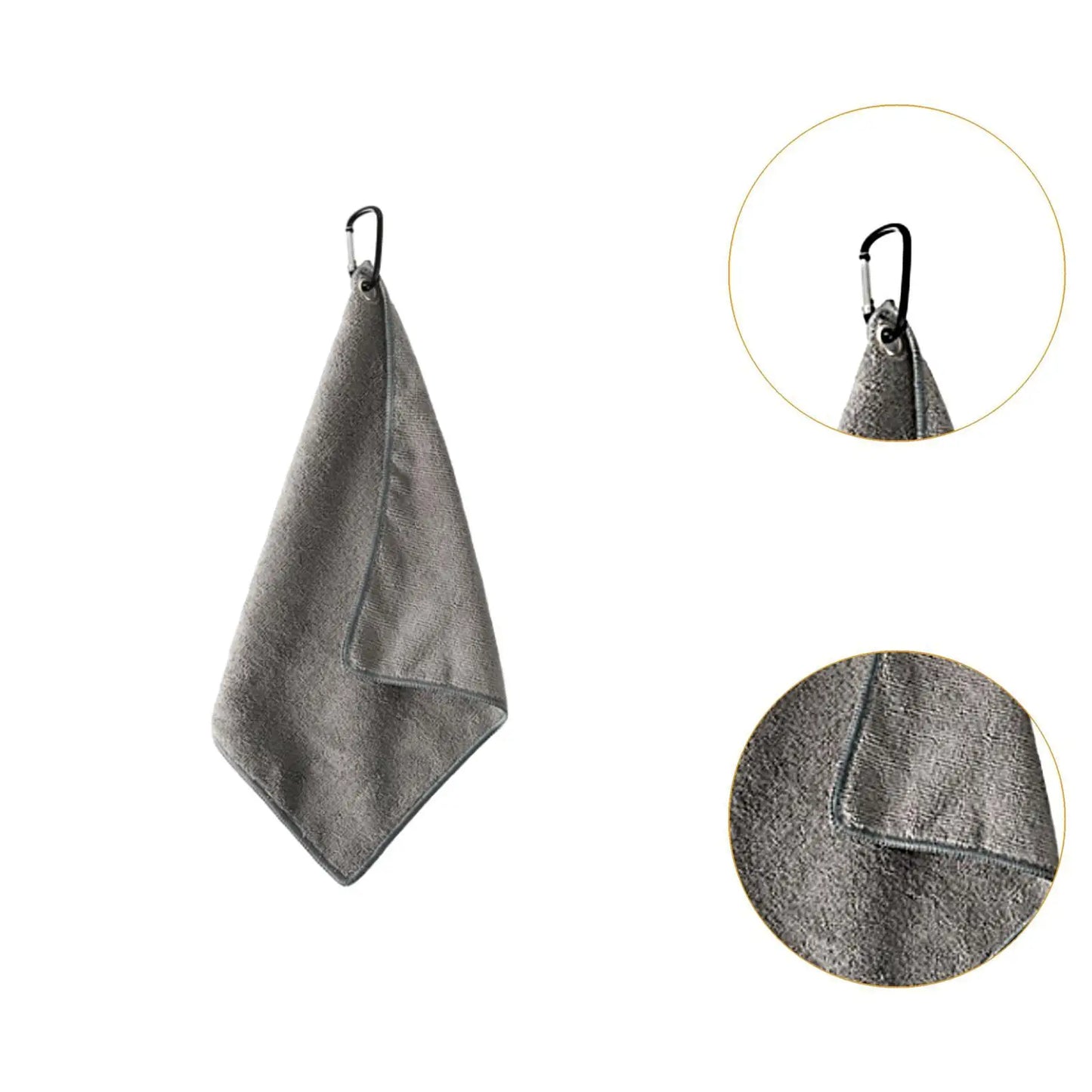 Golf Club Towel Golf Ball Cleaning Towel with Carabiner Clip Training Aid Golf Accessories Wiping Cloth for Outdoor Sport Gym