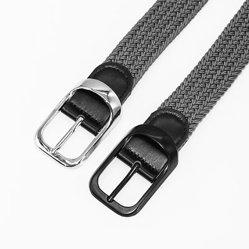 Men’s Elastic Woven Belt, Stretch Braided Golf Belt, Breathable, Non-Restrictive, Adjustable Fit, Wide Design, Multi-Color, Perf