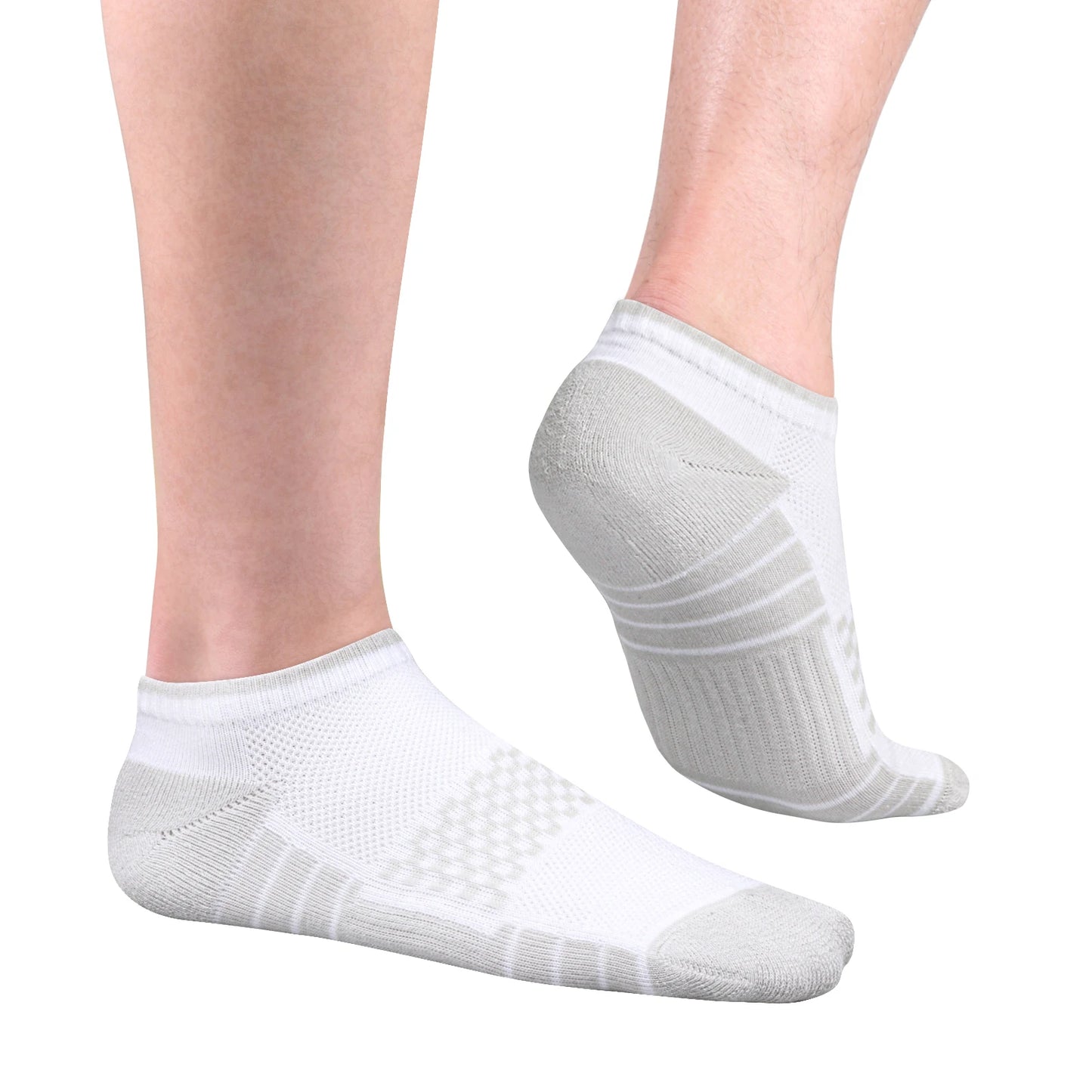 YUEDGE Mens Trainer Socks, Sweat Wicking Anti-Odor Breathable Cotton Low Cut Ankle Gym Golf Athletic Running Sports Socks