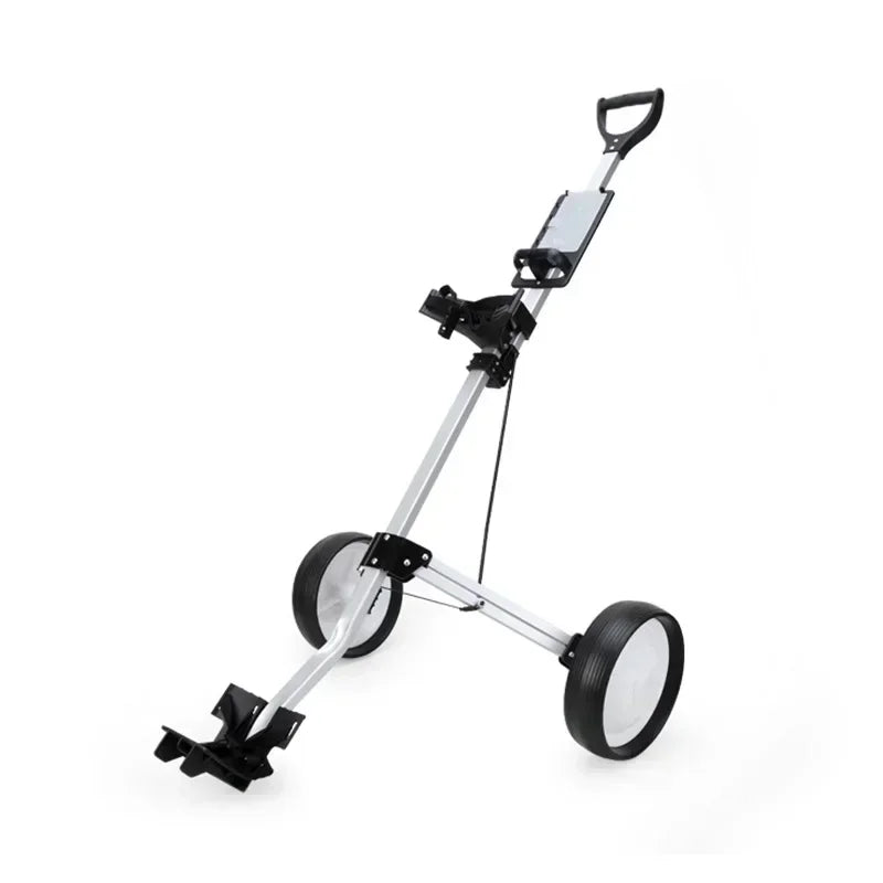 BestAccessories Pgm Golf Bag Cart Aluminium Alloy Two Wheels Barrow Foldable Handcart Trolley Outdoor Golf Course