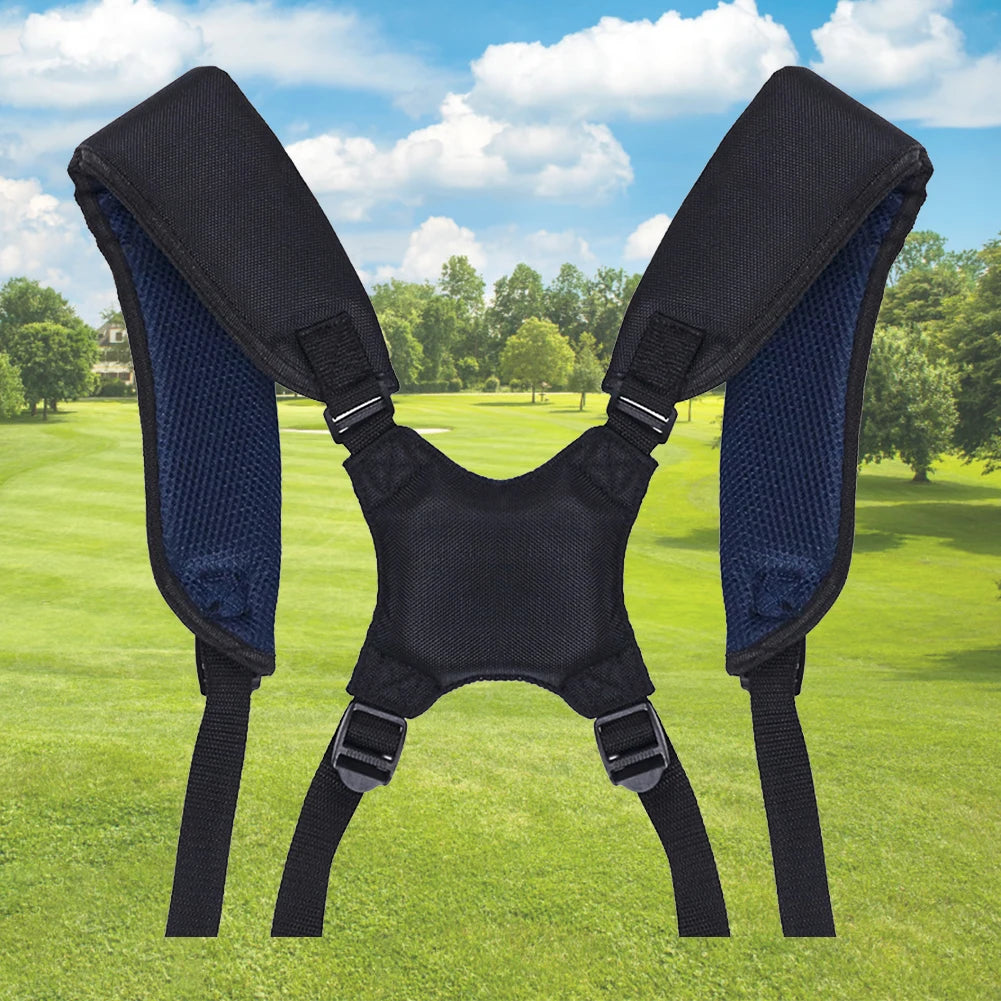 Golf Double Shoulder Strap Waterproof Golf Bag Accessories Adjustable Padded Backpack Carry Strap with 4 Rotate Buckles