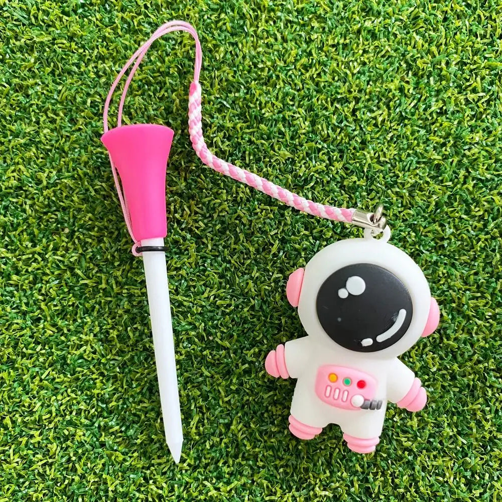 Golf Accessories 8.3mm Golf Ball Tees Astronaut Cartoon Golf Rubber Tees Durable Easy To Find Golf Enthusiasts