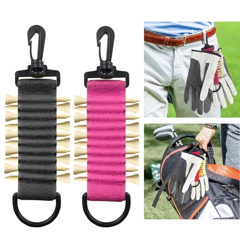 1-3pcs Colorful Golf Hang Gloves Magic Tape Double Sided Golfs Tee Holder Clip Outdoor Portable Hanging Golf Tees Accessories