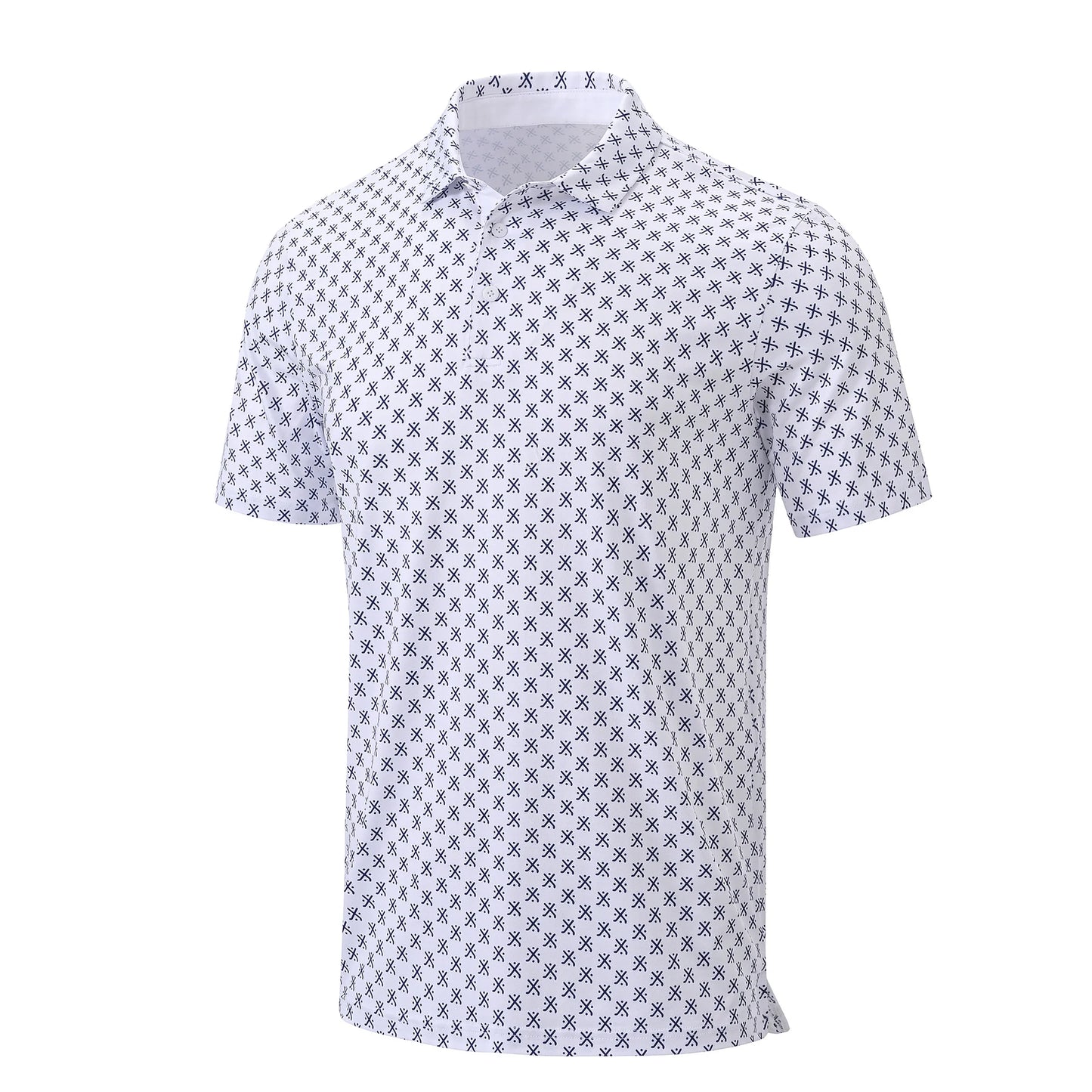 Summer Mens Golf Polo Shirts Quick Dry Print Tee Shirts Moisture Wicking Performance T-shirt Business Casual Polo Shirt