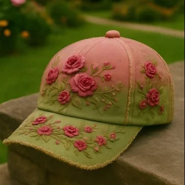 Elegant and elegant women's baseball Creative Gift Polyester Unisex Hat Vintage Breathable Floral Cap  Retro Embroidered Hat