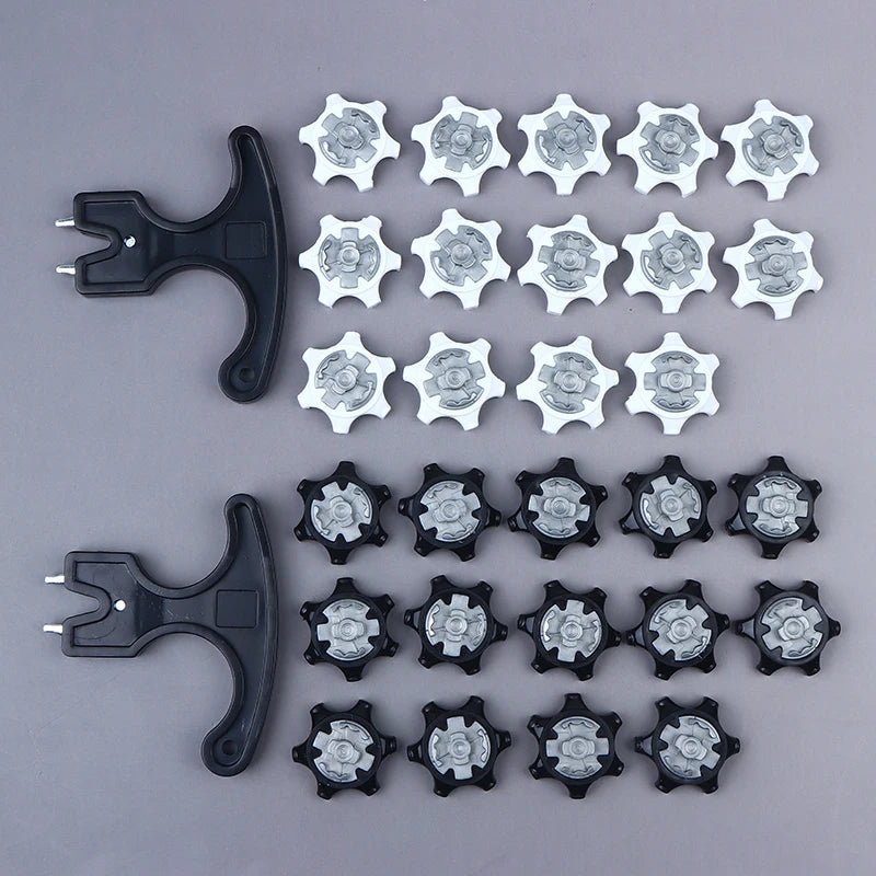 14 Golf Shoe Studs + 1 Wrench Durable And Thin Golf Shoe Studs Golf Quick-twist Replacement Studs Accessories