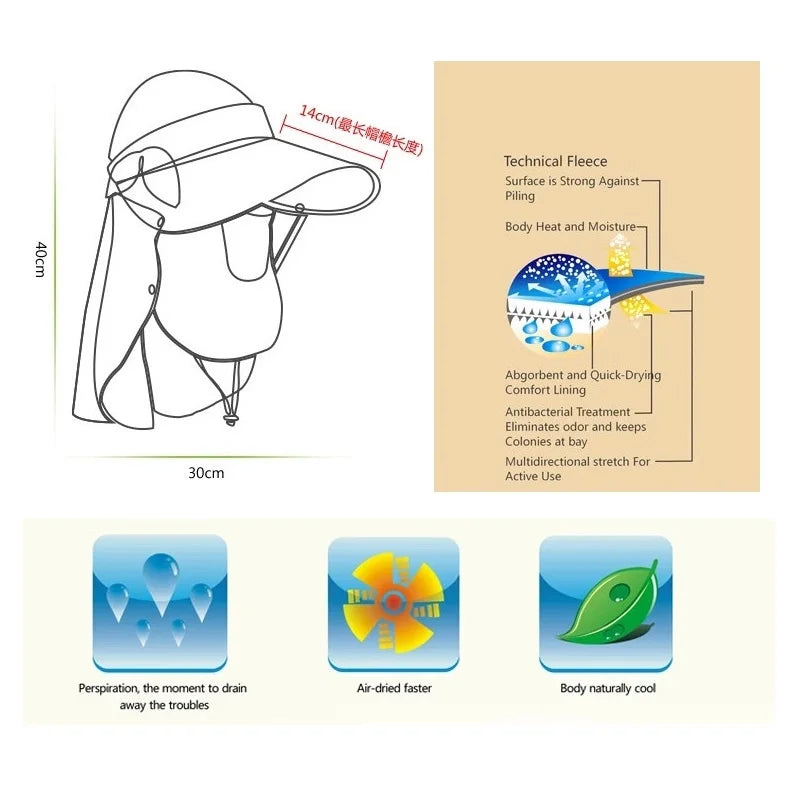Women Golf  Cap  Dust Proof and Sun Protection Sun-shading Outdoor Quickdry Sunbonnet