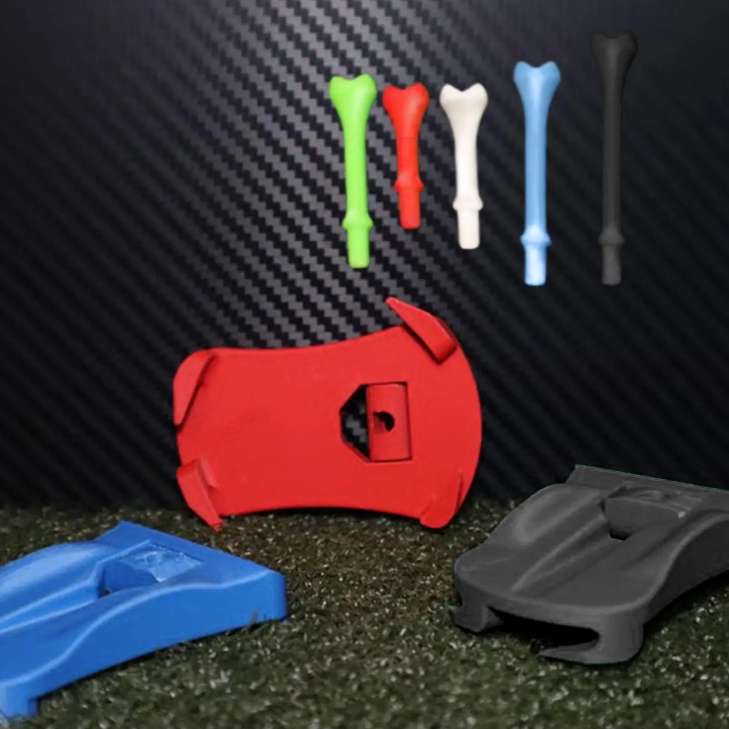 Golf Tee Base Holder 5 Pre Cut Simulator Tees Driving Range Hitting Mat Training Aid for Home Practice Golf Game Accessories