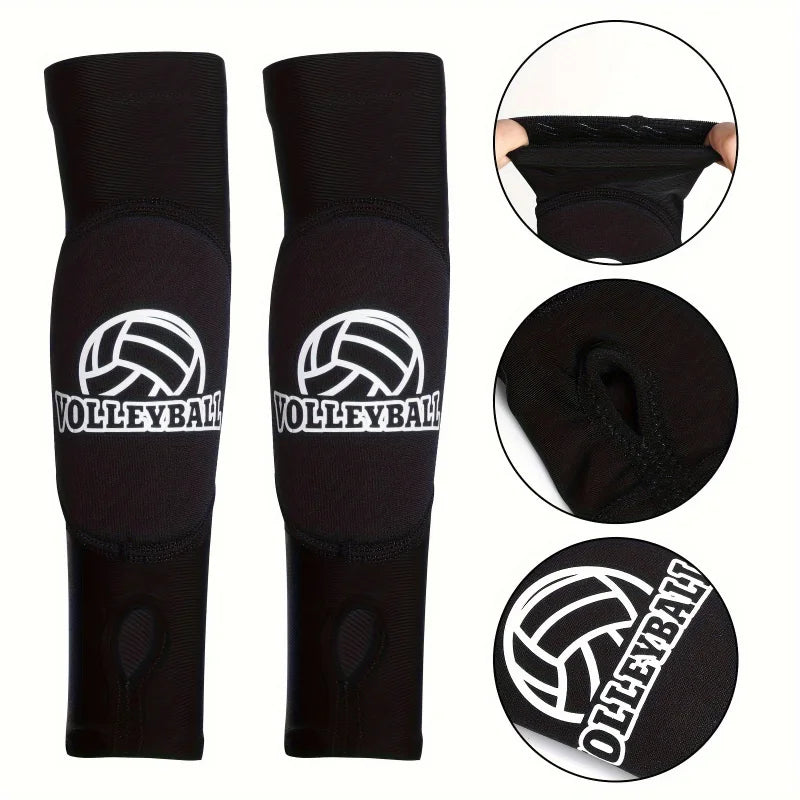 2 Pairs Volleyball Accessories, Include 1pair Volleyball Knee brace & 1pair Volleyball Arm Sleeves with Thumb Holes