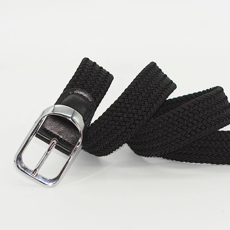 Men’s Elastic Woven Belt, Stretch Braided Golf Belt, Breathable, Non-Restrictive, Adjustable Fit, Wide Design, Multi-Color, Perf