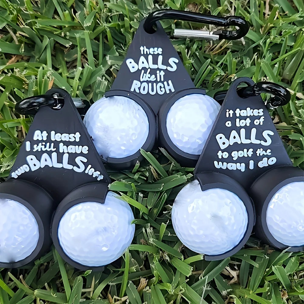 Golf Ball Holder Carabiner/Buckle Ring Options Metal Plastic Parody Tee Rack Gag Gift for Golfers Bag Accessories Novelty Design
