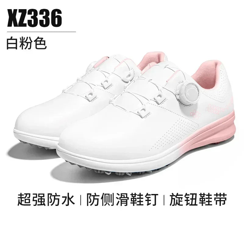 BestPGM Women Golf Shoes Waterproof Anti Slip Lightweight Knob Comfortable Cushioning Sports Sneakers