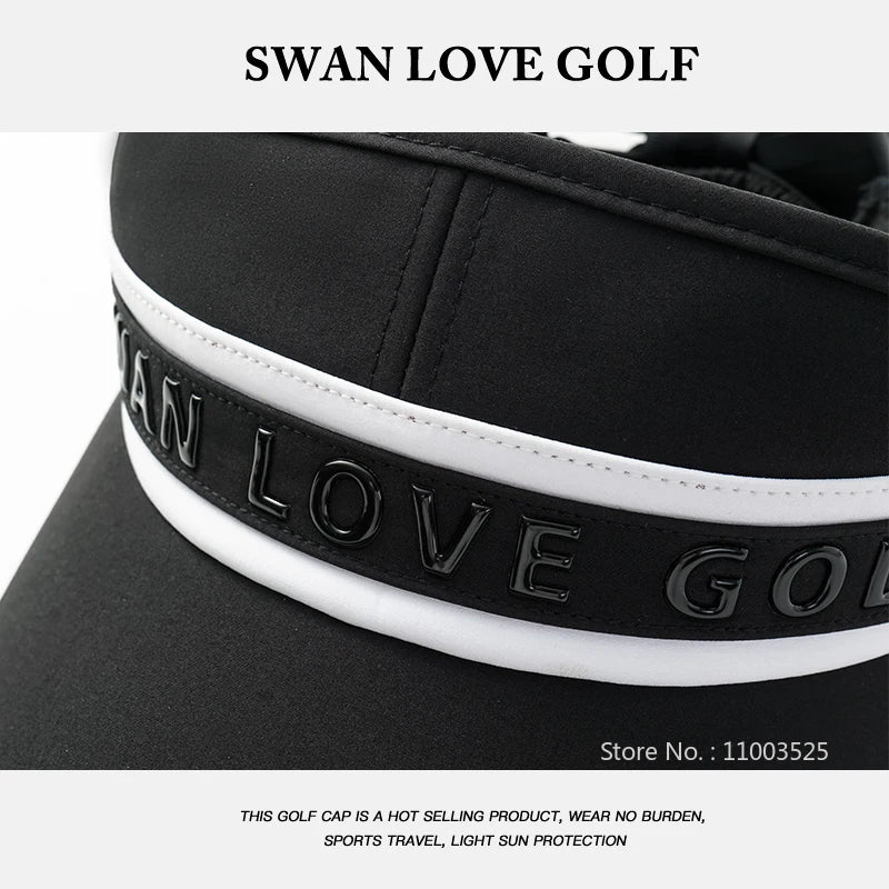 2025 SG Women's Golf Hat Outdoor Sports UV Protection Cap Sunscreen Empty Top Hat Versatile No Top Sunshade Cap WIth Bowknot