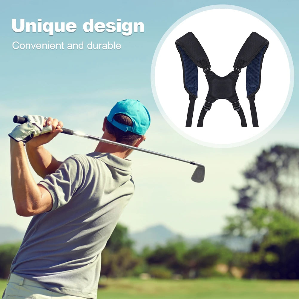 Golf Double Shoulder Strap Waterproof Golf Bag Accessories Adjustable Padded Backpack Carry Strap with 4 Rotate Buckles