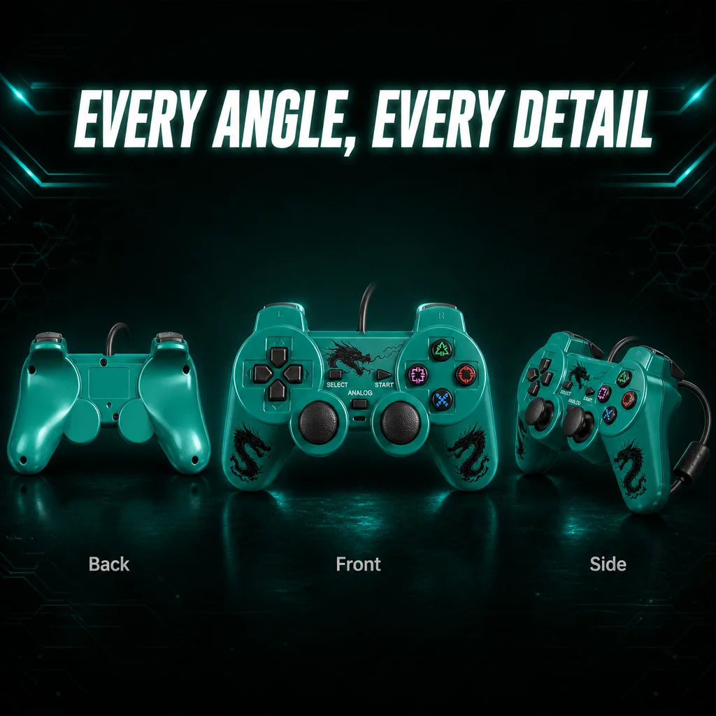 Wired Game Controller Gamepad Dual Vibration Joystick for PS2 Console Joypad