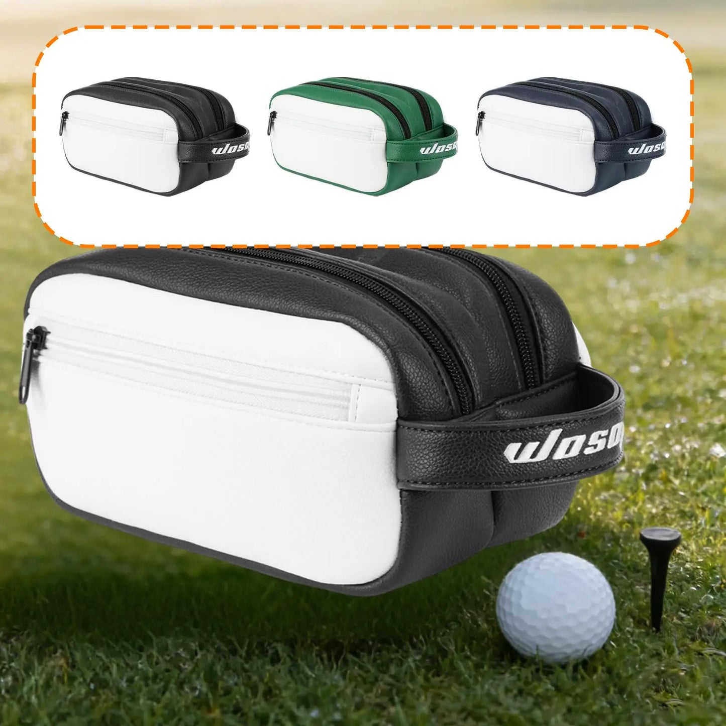Golf Balls Bag with Handle Strap Multifunctional Valuables Pouch Golf Ball Case Storage Organizer for Outdoor Sports Men Women