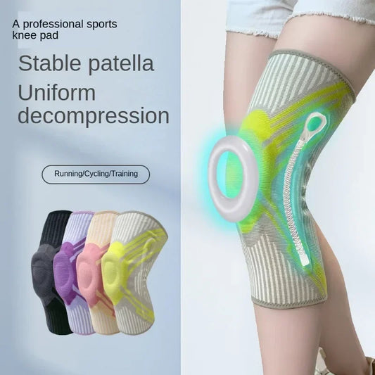 Sports Knee Pads Brace Support Sports Fitness Basketball Spring Knee Booster Meniscus Joints Protector Running Accessories
