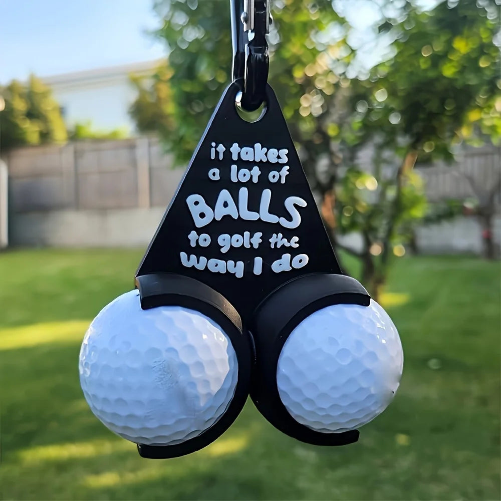 Golf Ball Holder Carabiner/Buckle Ring Options Metal Plastic Parody Tee Rack Gag Gift for Golfers Bag Accessories Novelty Design