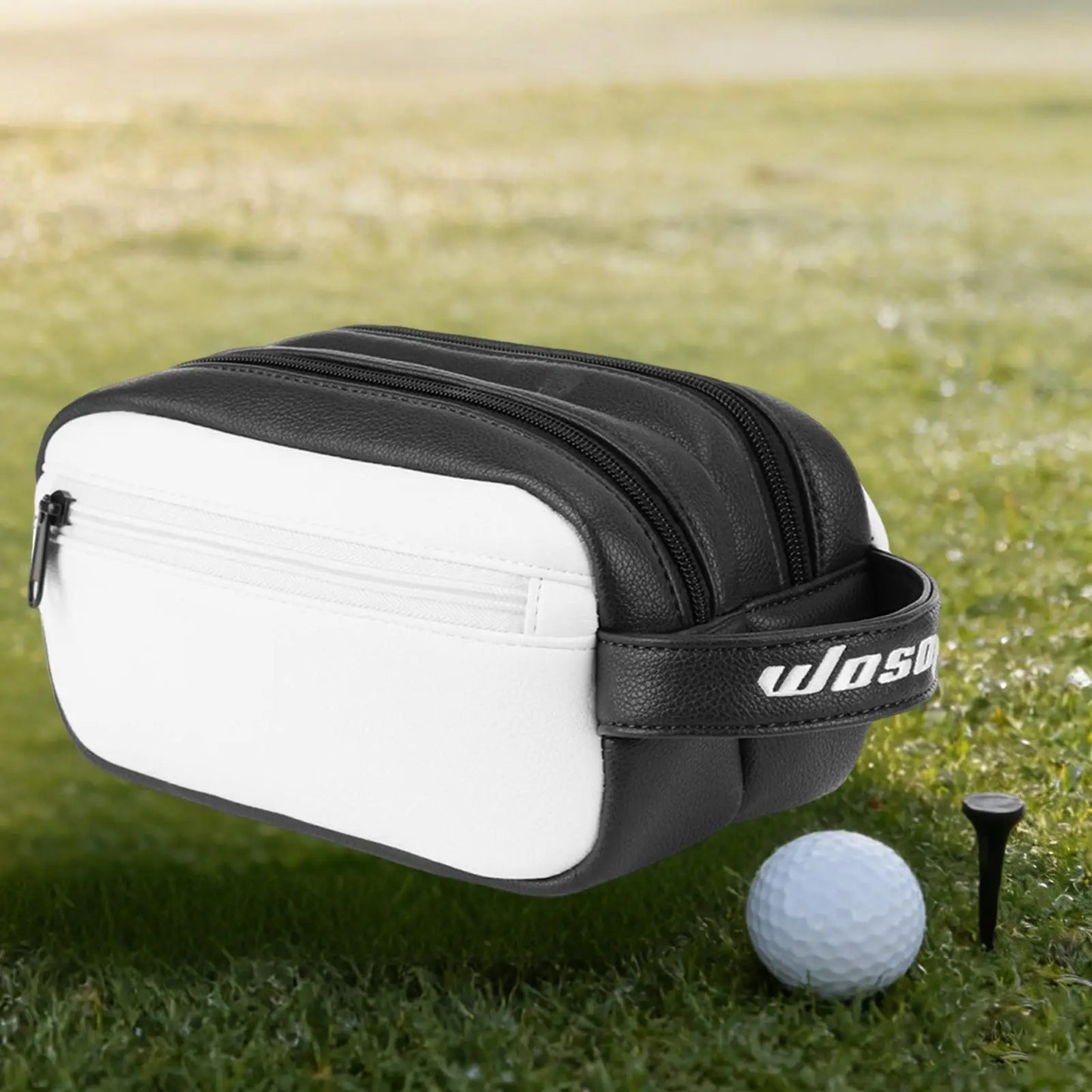 Golf Balls Bag with Handle Strap Multifunctional Valuables Pouch Golf Ball Case Storage Organizer for Outdoor Sports Men Women