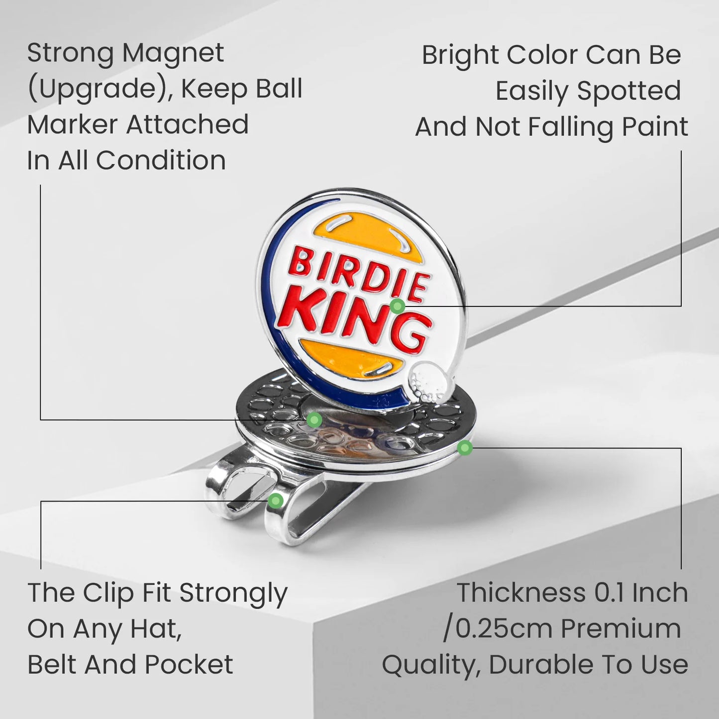 Funny Golf Ball Markers with Hat Clips Value 2 Pack, Premium Golf Accessories for Putting Green