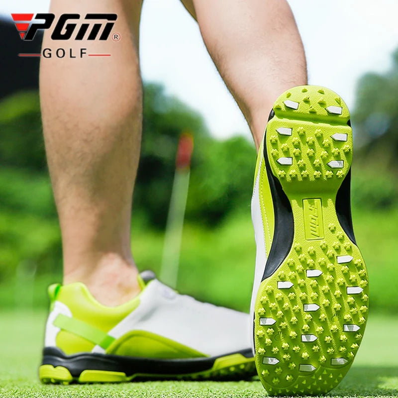 PGM New Men Golf Shoes Golf Waterproof Anti-slip Shoes Male Lightweight Breathable Sports Sneakers Outdoor Knob Buckle Footwear