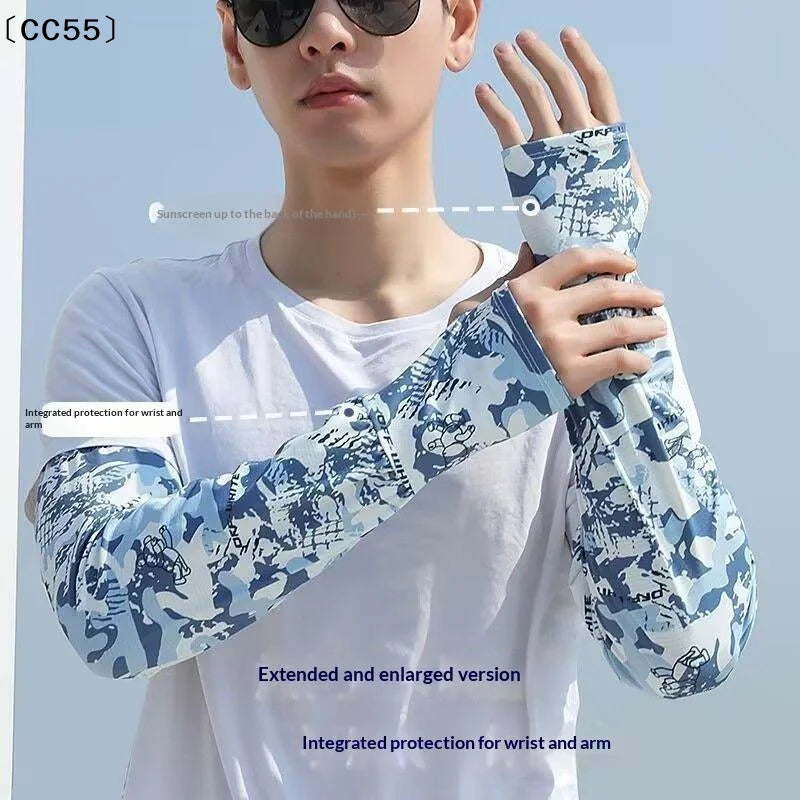 Loose Arm Sleeves Men Women Cooling Fishing Summer Driving Breathable Cycling UV Protection Oversized Sun Sleeves