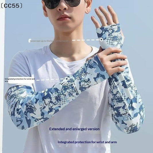 Loose Arm Sleeves Men Women Cooling Fishing Summer Driving Breathable Cycling UV Protection Oversized Sun Sleeves