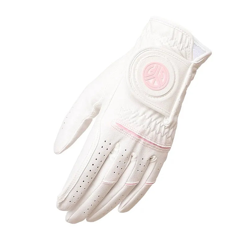 Golfist 1 Pair Women Breathable Non-slip Golf Gloves Ladies Lambskin Leather Sport Mittens Elastic Left Right Hand Golf Gloves