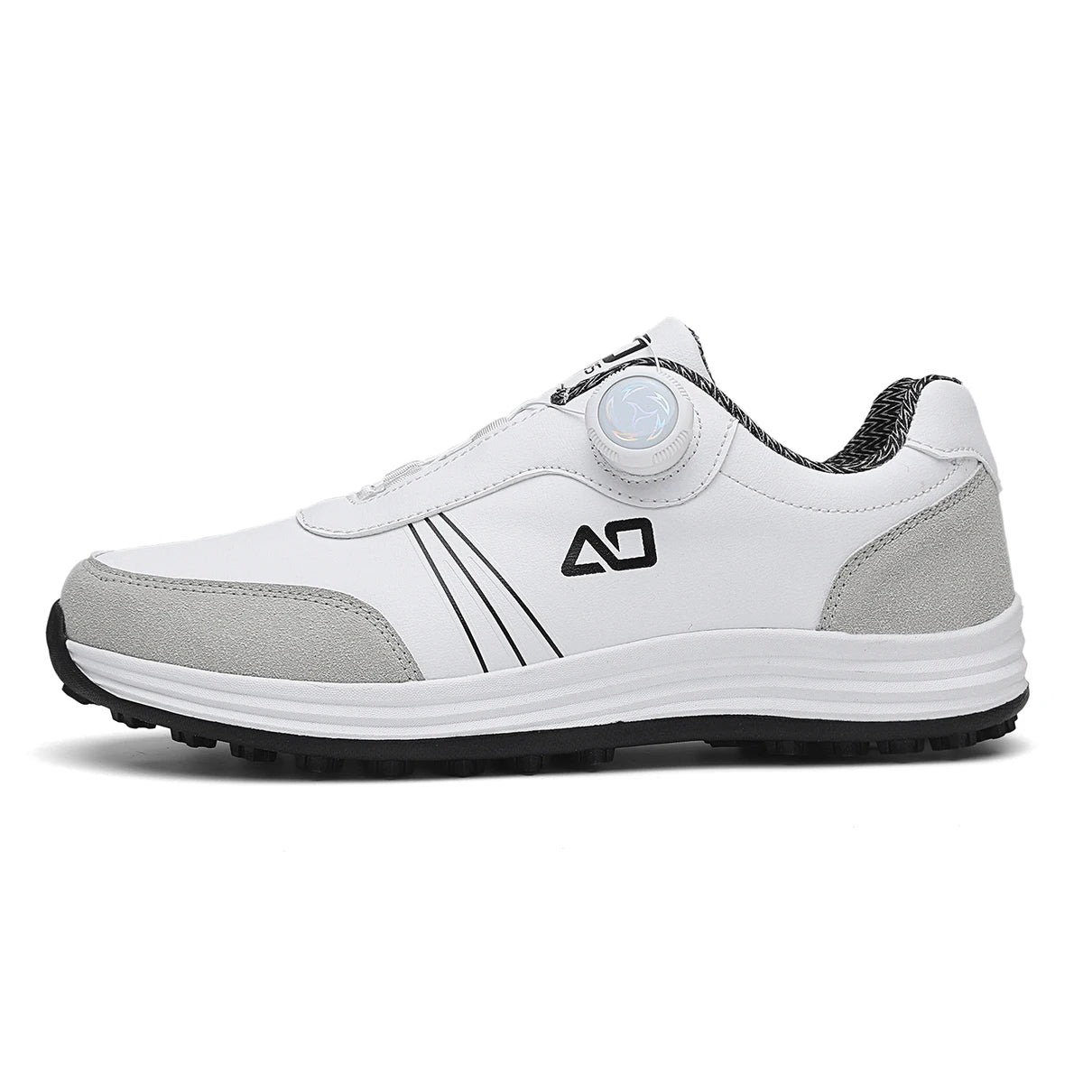 Men's Golf Shoes, New Style, Fashionable, Simple, Versatile, Solid Color, Waterproof Upper, Versatile, Stylish, Casual Sports Shoes for Men, Outdoor Youth Fashion, Men's Rotating Buckle Design, Thick Sole, Height-Increasing,