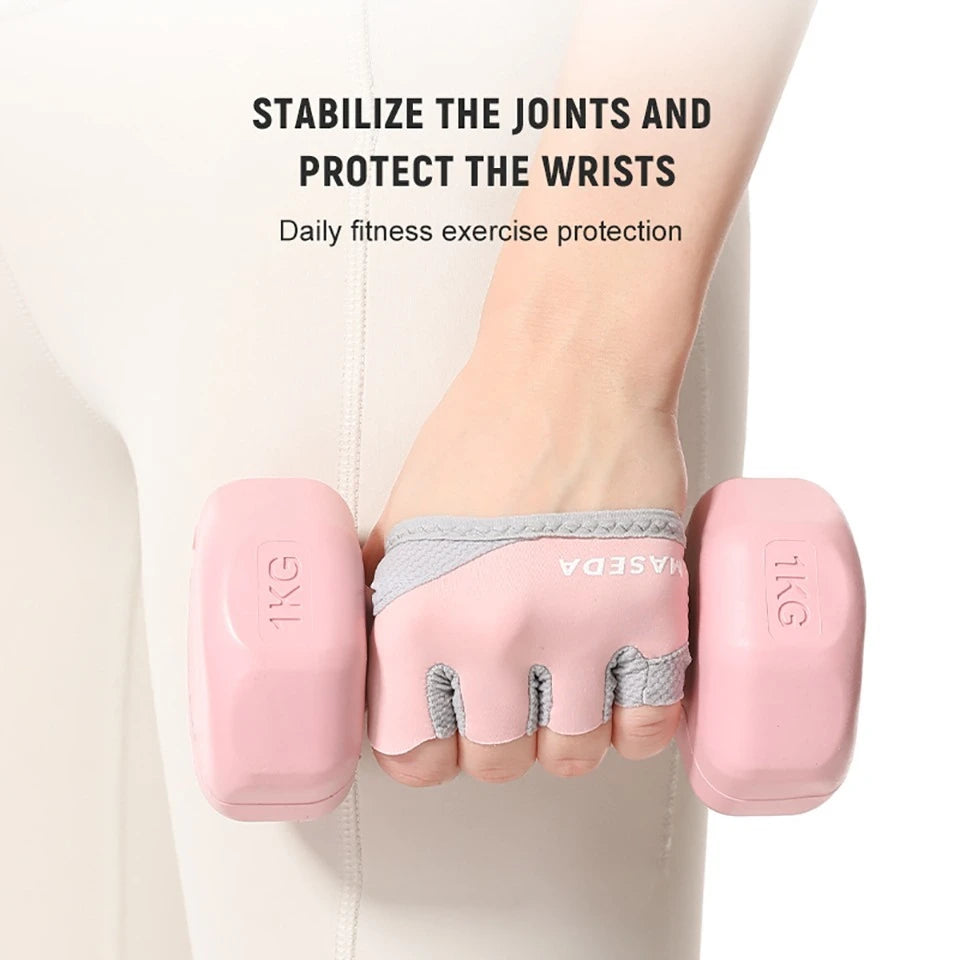 GETINFIT Yoga Fitness Gloves Half Finger Gym Training Anti-slip Workout Gloves Sport Hand Protection Thin Breathable Anti-callus